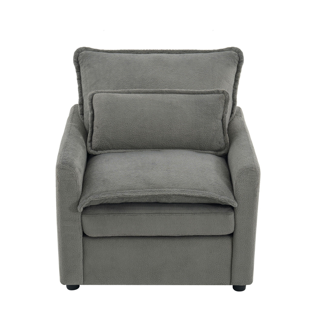 Modern Single Seat Accent Chair With Side Storage Pockets