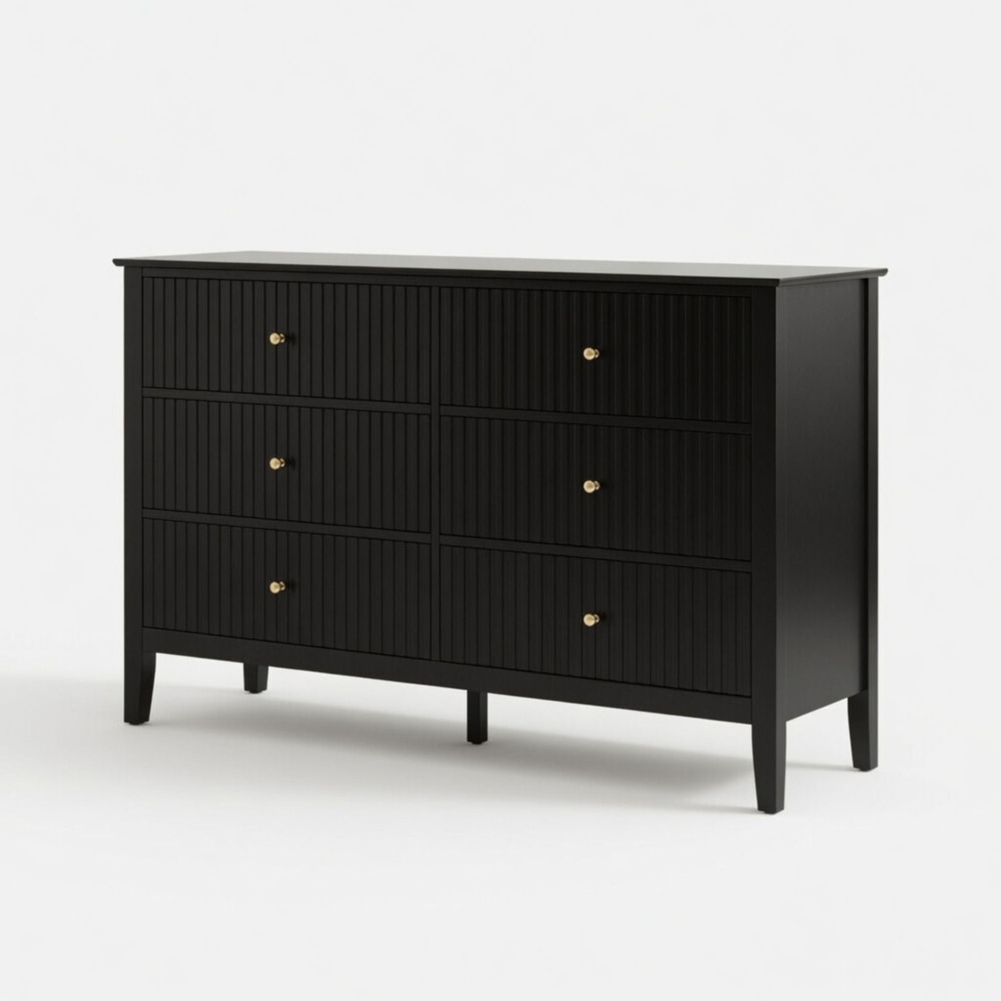 Modern 6 Drawer Fluted Dresser