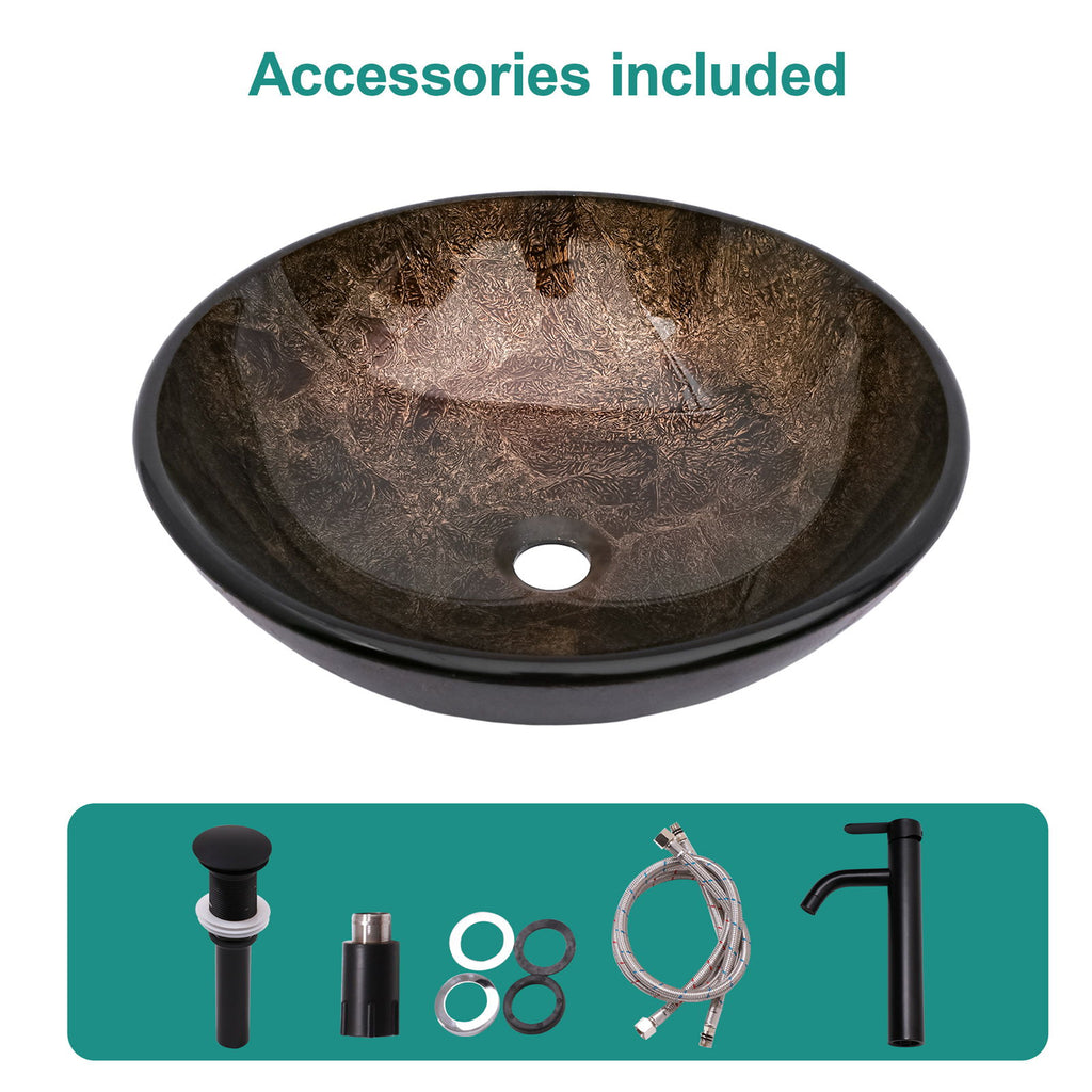 Vessel Sink With Faucet And Pop-Up Drain