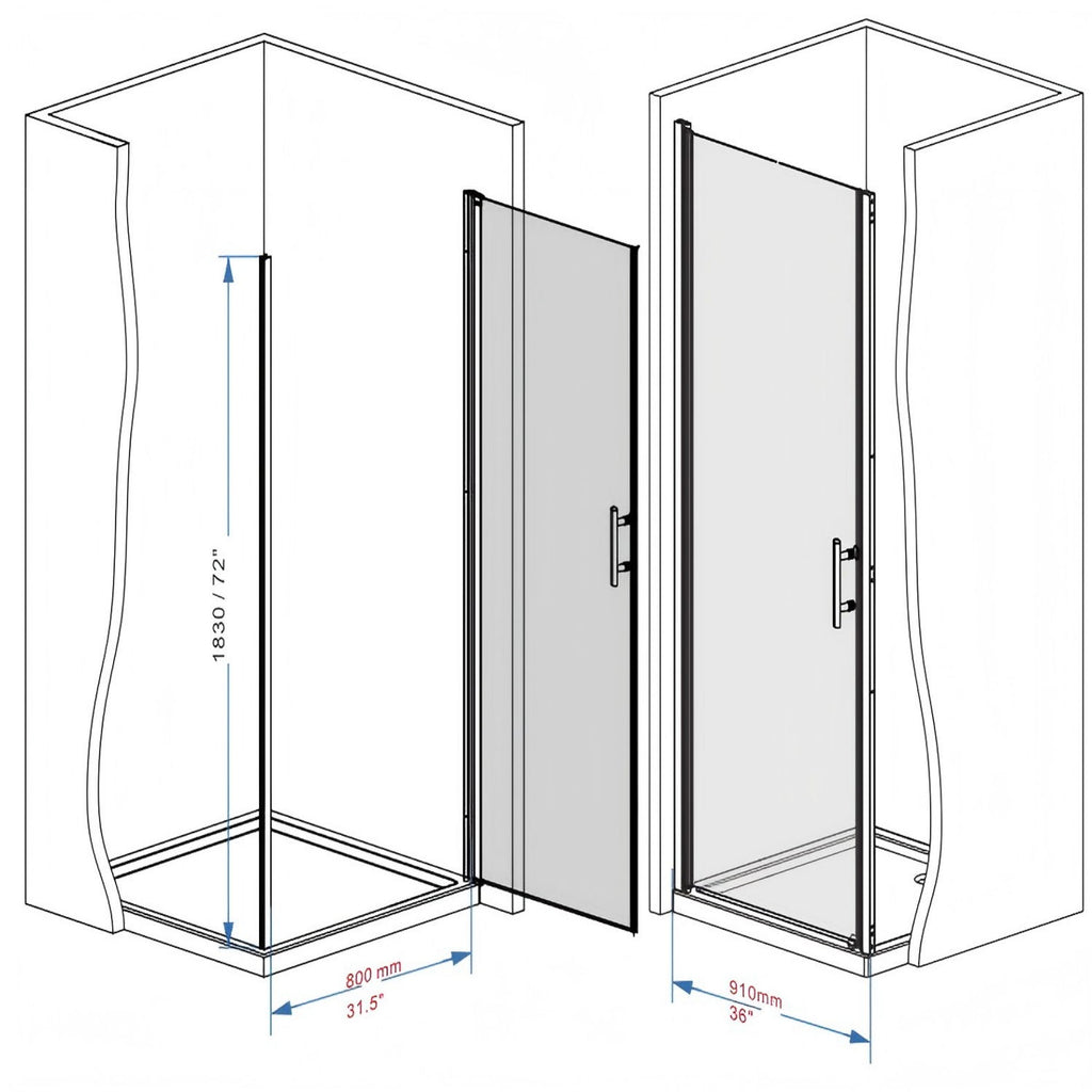 Shower Door With Glass And Explosion Proof Safety Film