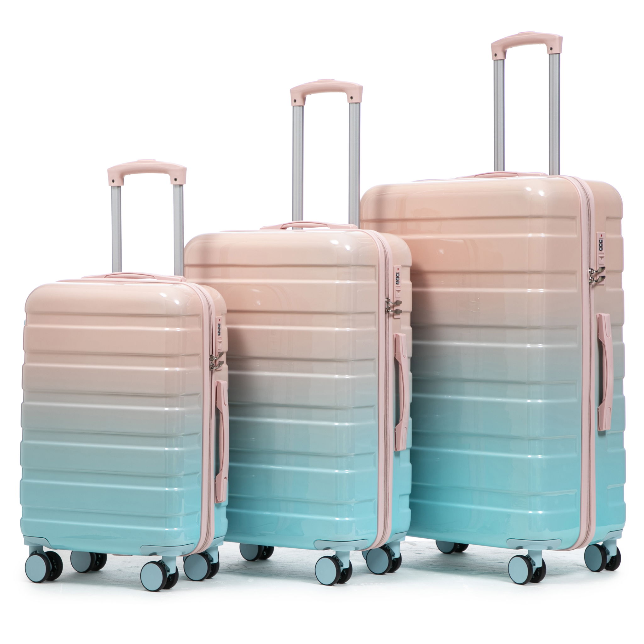 Luggage Set 20" /24" /28" With Combination Lock And Silent Wheels