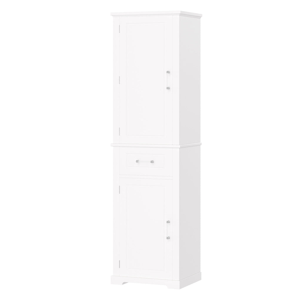Tall Freestanding Bathroom Storage Cabinet With Adjustable Shelf, 2 Door Design