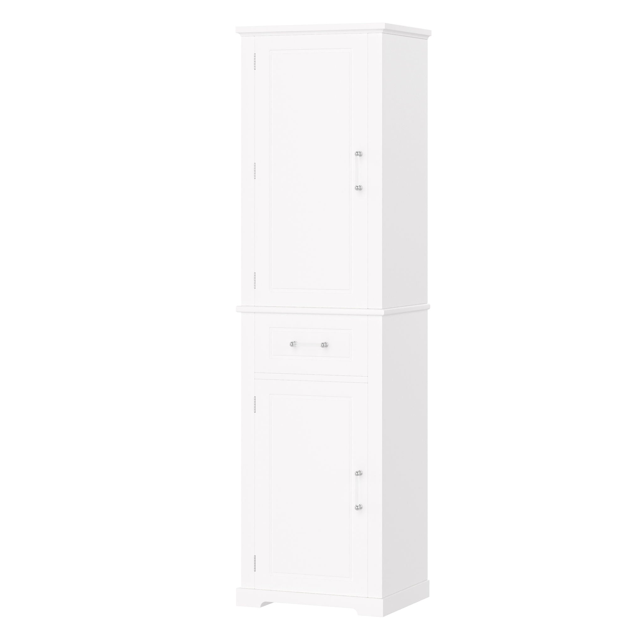 Tall Freestanding Bathroom Storage Cabinet With Adjustable Shelf, 2 Door Design