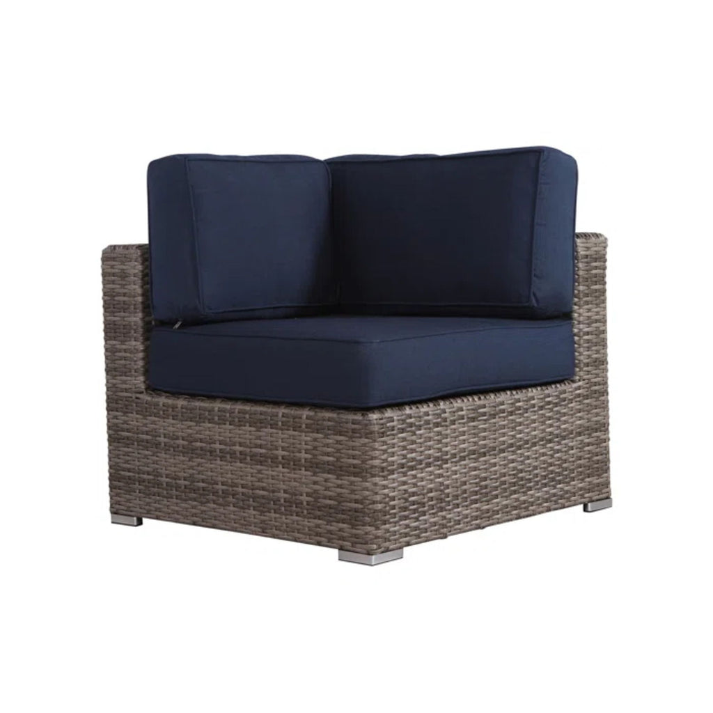 Rattan 4 Person Outdoor Seating Group With Cushions - Gray Mix
