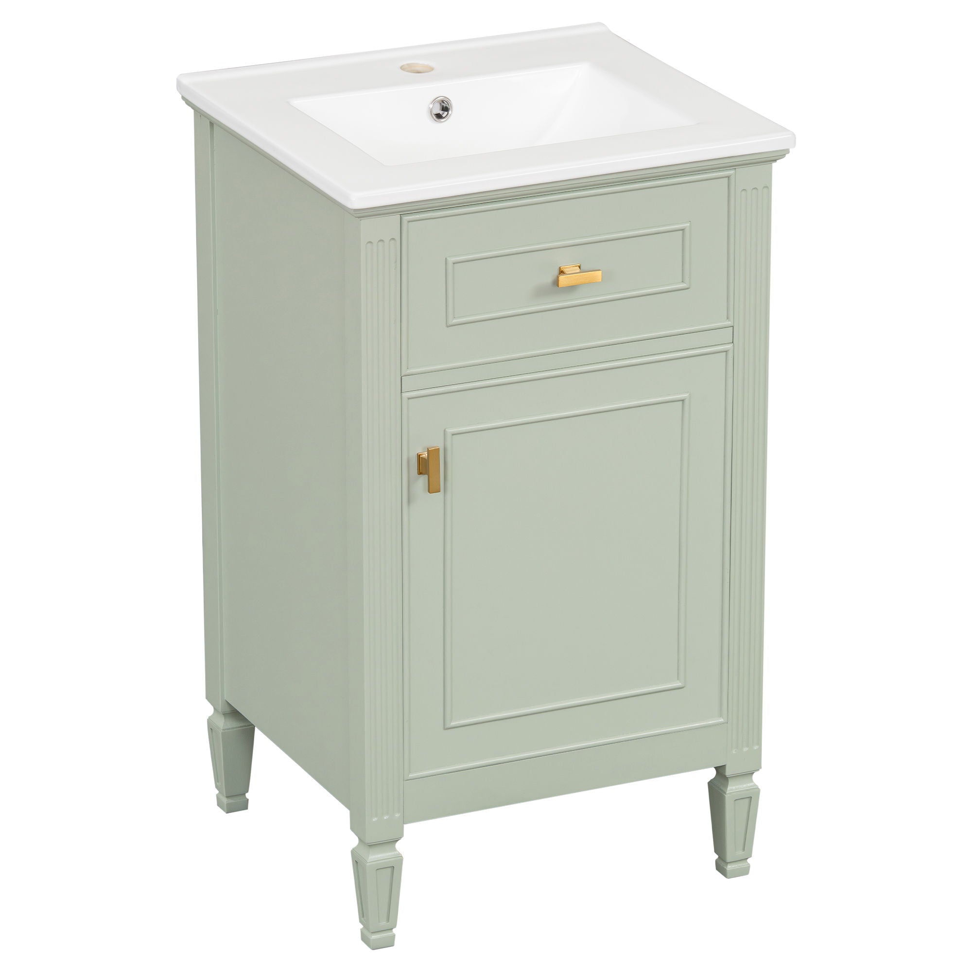 Bathroom Vanity With Sink, Adjustable Shelf, Tilt-Out Drawer