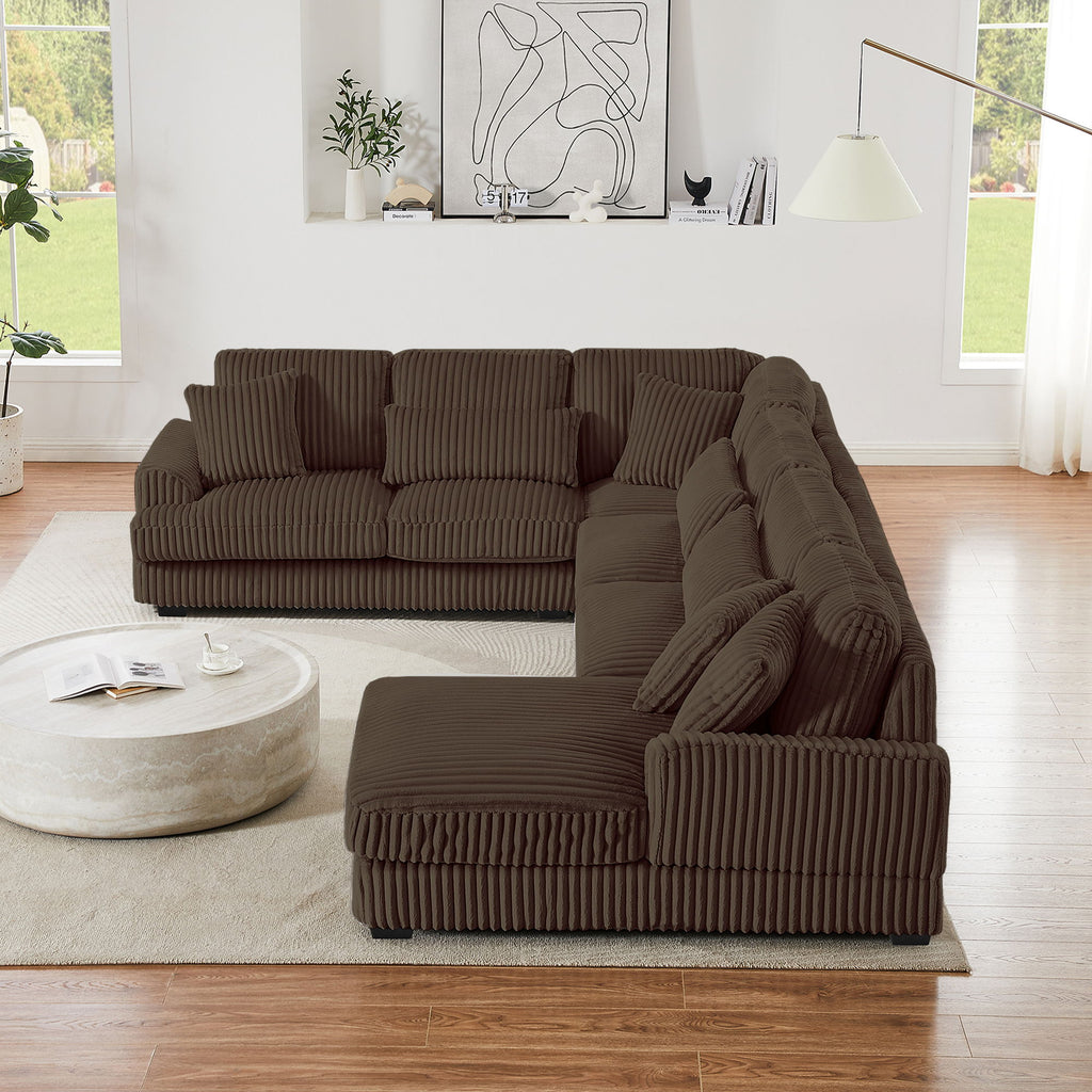 Oversized Sectional Sofa U - Shaped Sofa Couch Modern Sofa Upholstered In Soft With A Chaise Lounge For Living Room