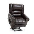 Power Lift Recliner Chair Heat Massage Dual Motor Infinite Position With USB Ports - Antique Brown