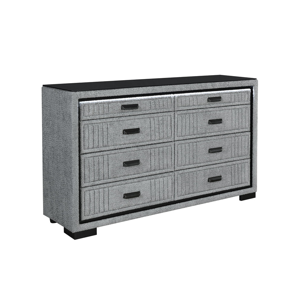 Isaiah - 5 Piece Bedroom Set With TV Lift-LED, Speakers And Fireplace