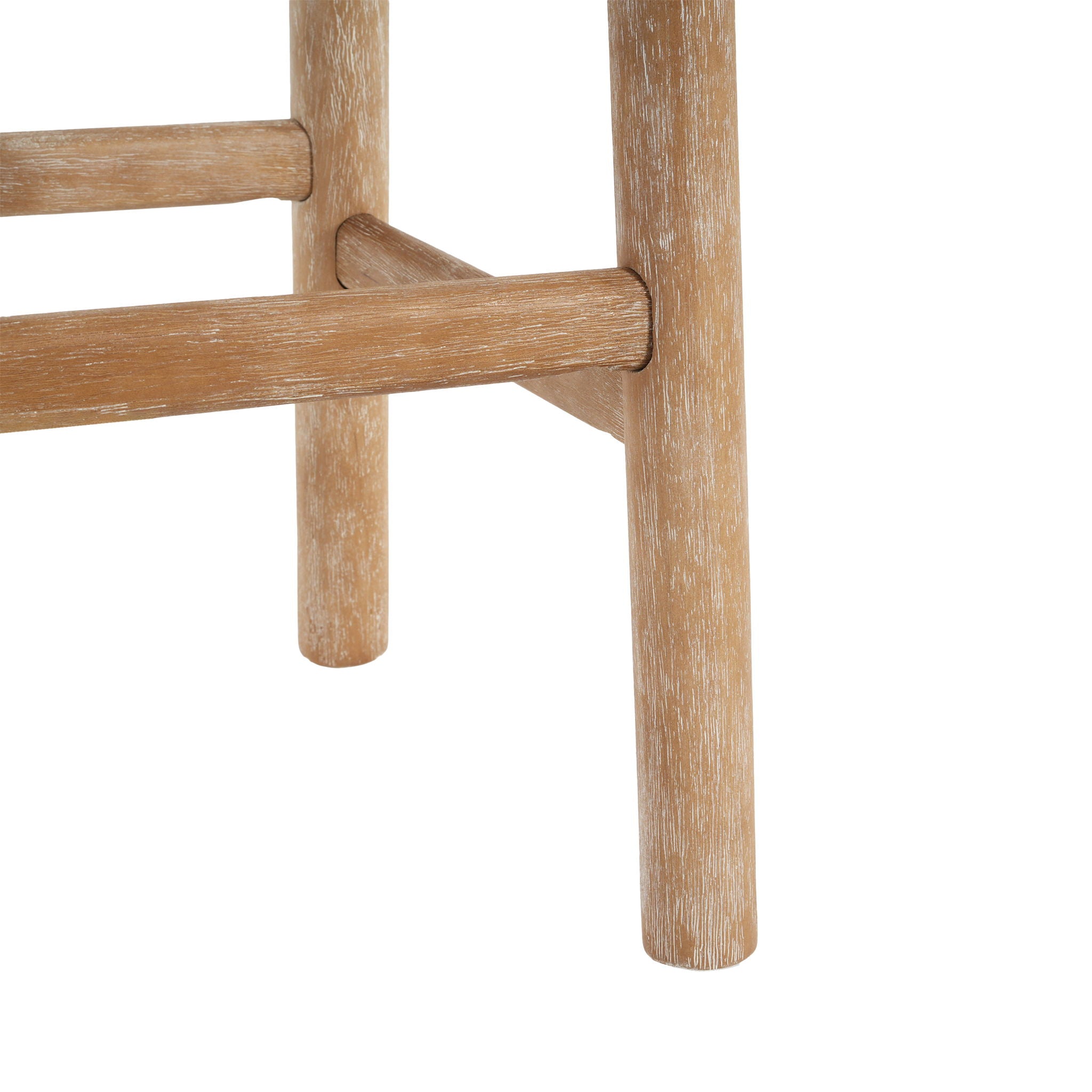 Rubber Wood & Fabric Counter Stool 300Lb Capacity, Easy Assembly For Home & Commercial Use (Set of 2) - Natural / Beige