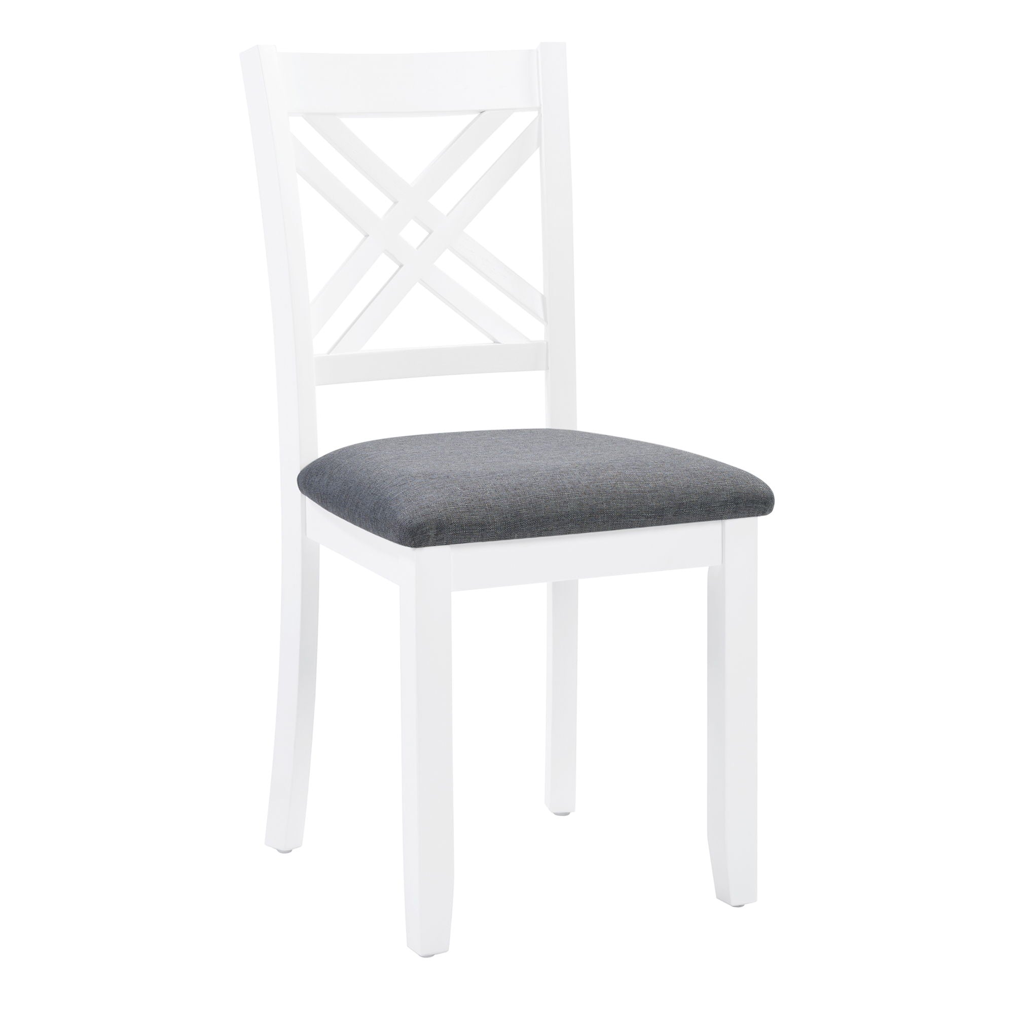 6 Piece Kitchen Dining Set, Rectangular Dining Table With 4 Upholstered Chairs And Bench - Gray / White