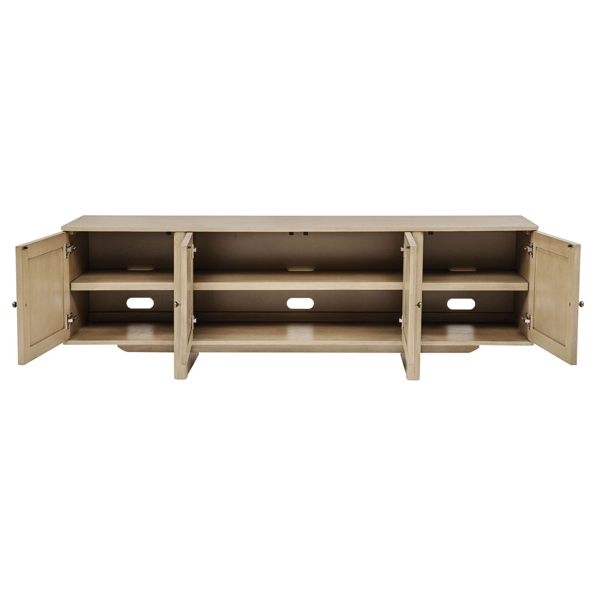 Kimpton - 4 Door Cane TV Stand Media Console - Beige