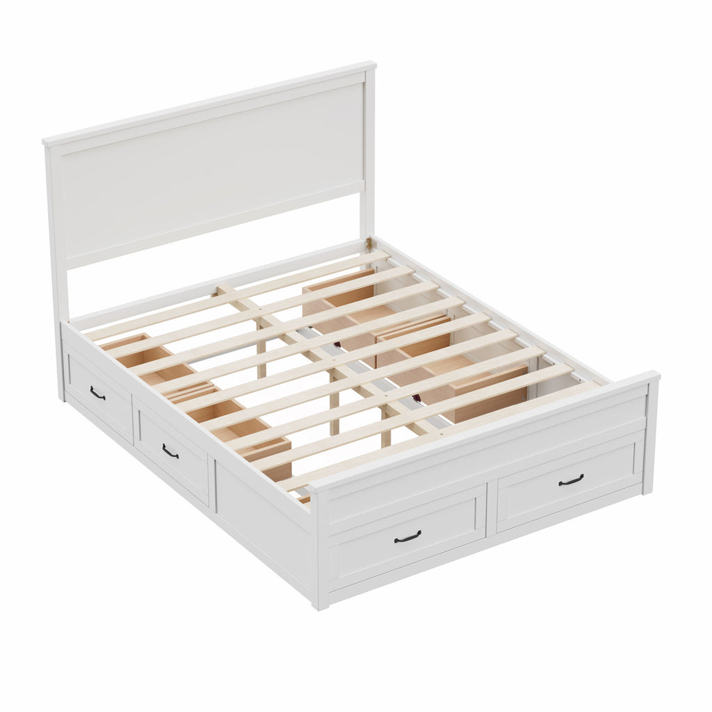 Modern Storage Platform Bed Frame With 6 Drawers