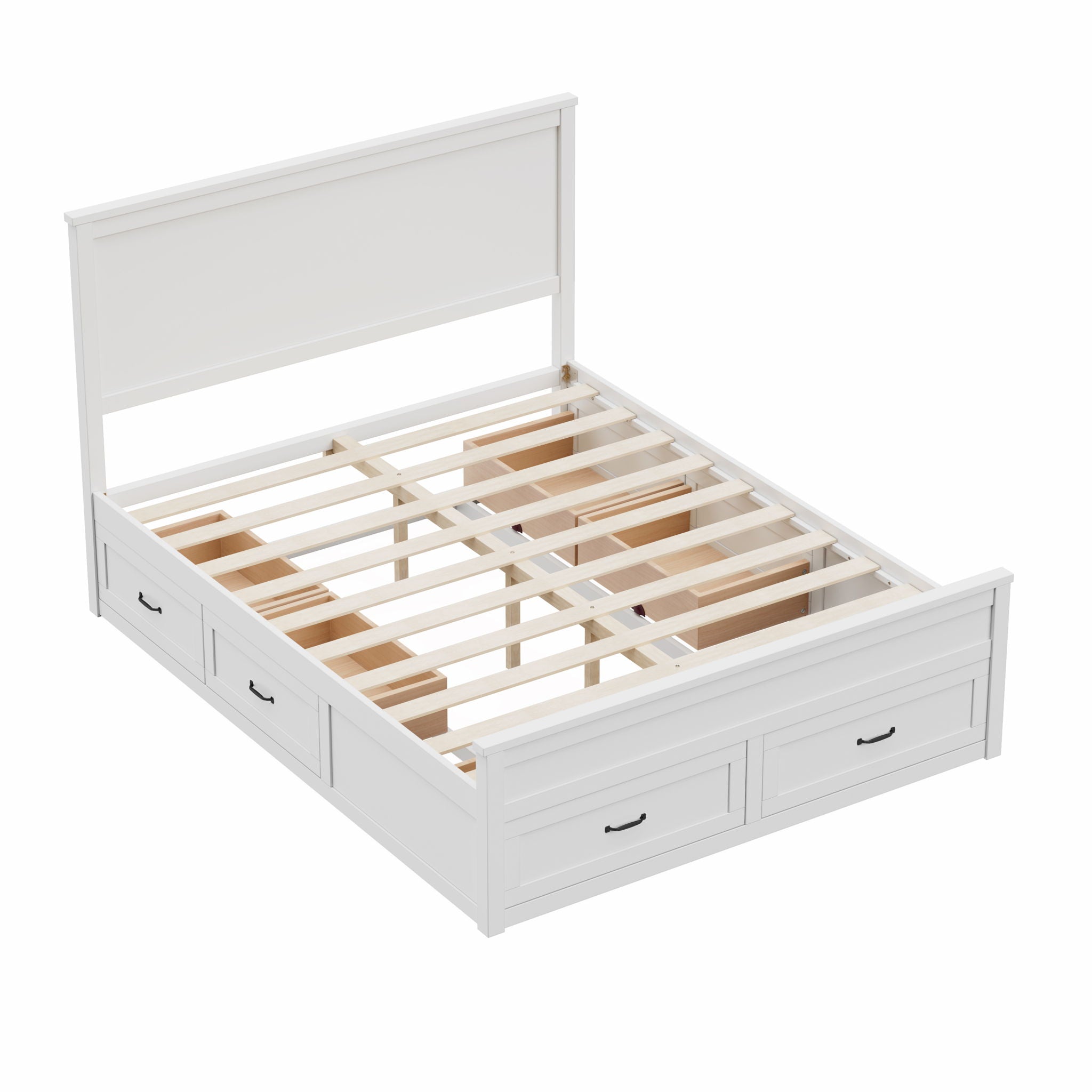 Modern Storage Platform Bed Frame With 6 Drawers