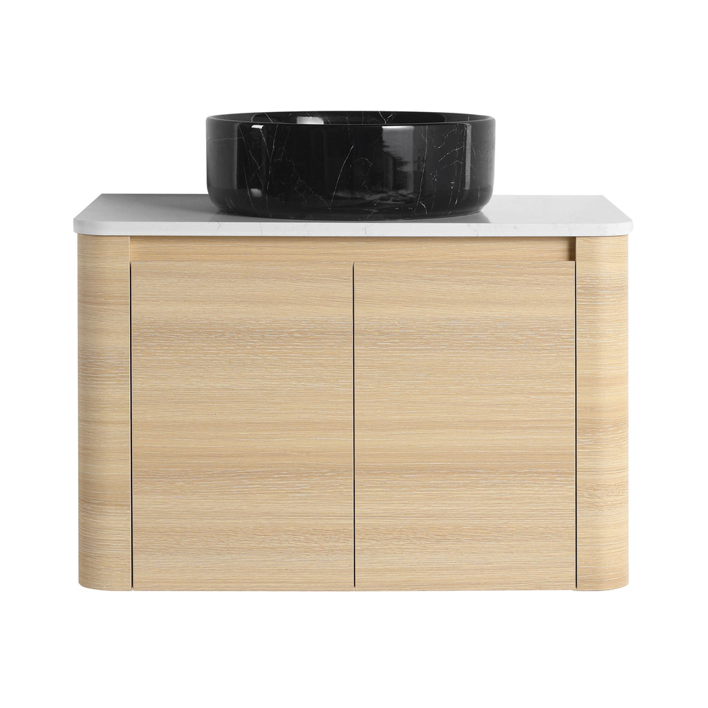 Mounted Bathroom Vanity & Art Sink & 2 Soft Close Doors