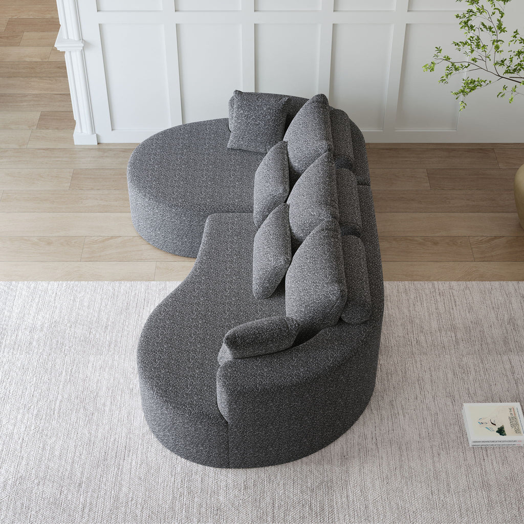 Curved Oversized Sectional Sofa With Extra Deep Seat