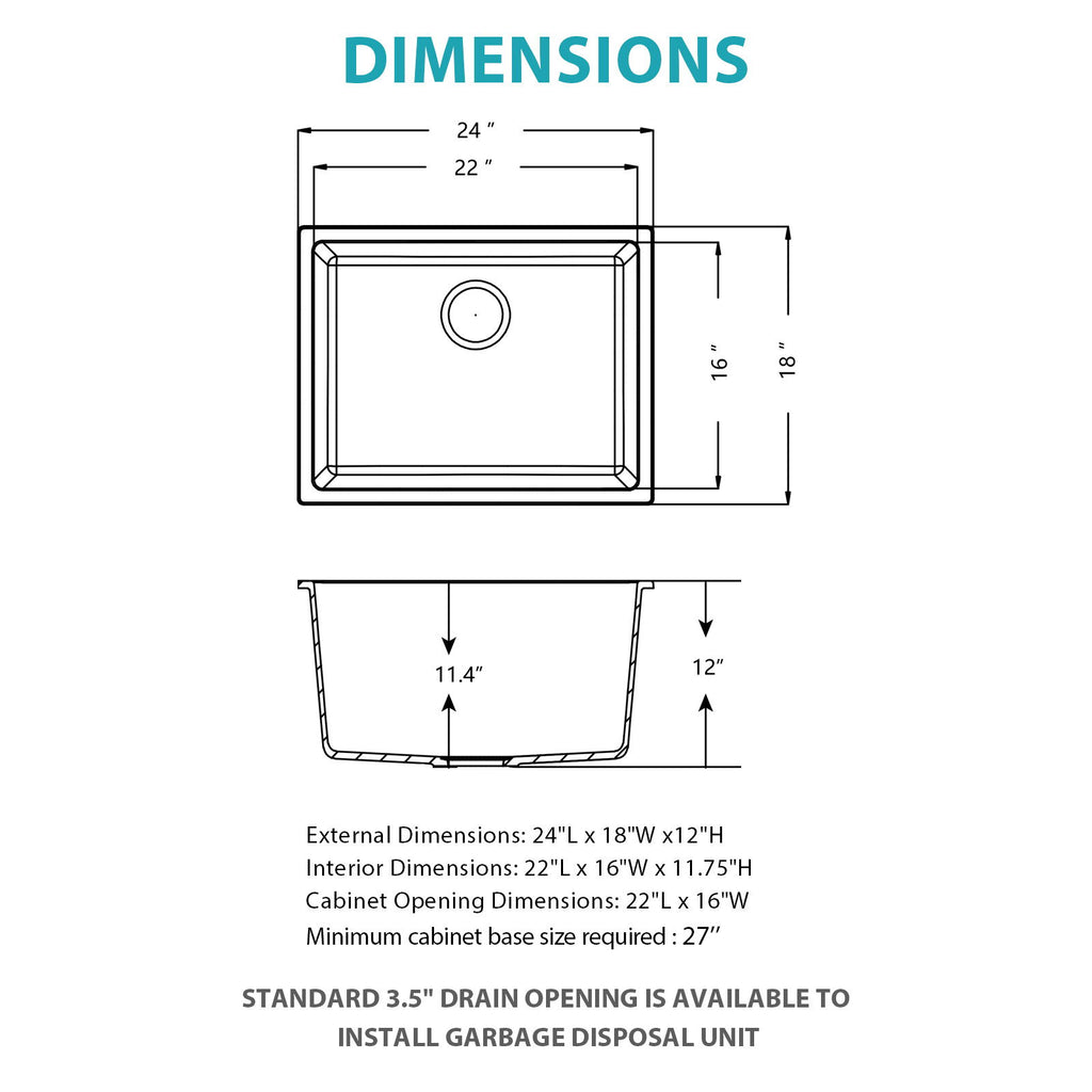 Modern Quartz Kitchen Sink Undermount Granite Composite