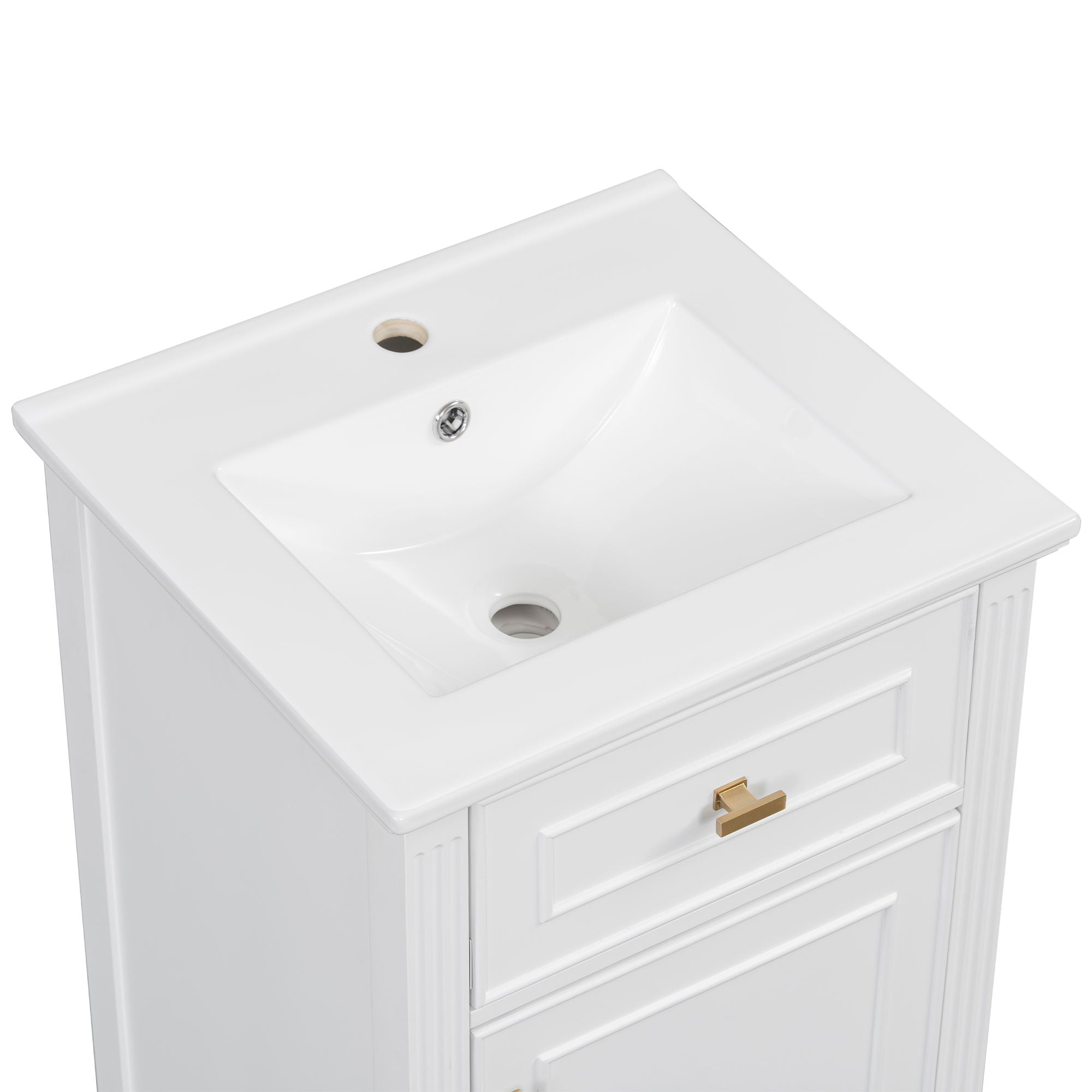 Bathroom Vanity With Sink, Adjustable Shelf, Tilt-Out Drawer
