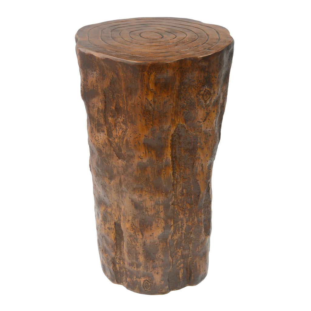 Tree Stump Side Table, Indoor / Outdoor Use - Antique Brown