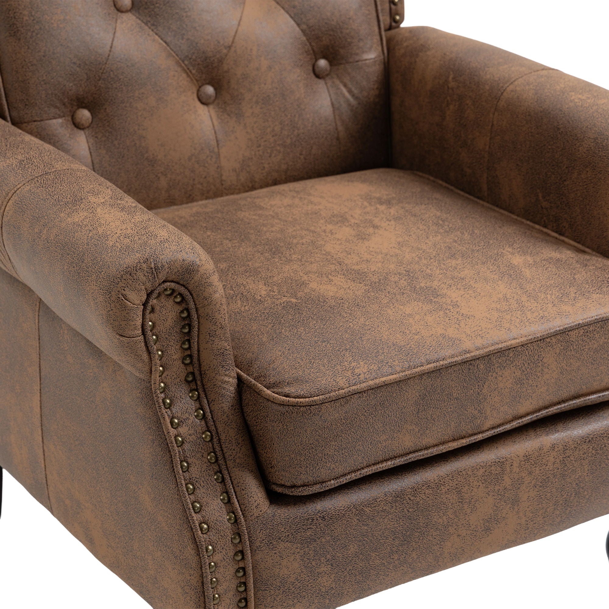 Modern Accent Armchair With Sturdy Wood Legs