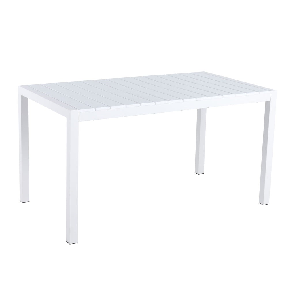 Modern Long Table, UV Resistant And Rust Proof - Snow White