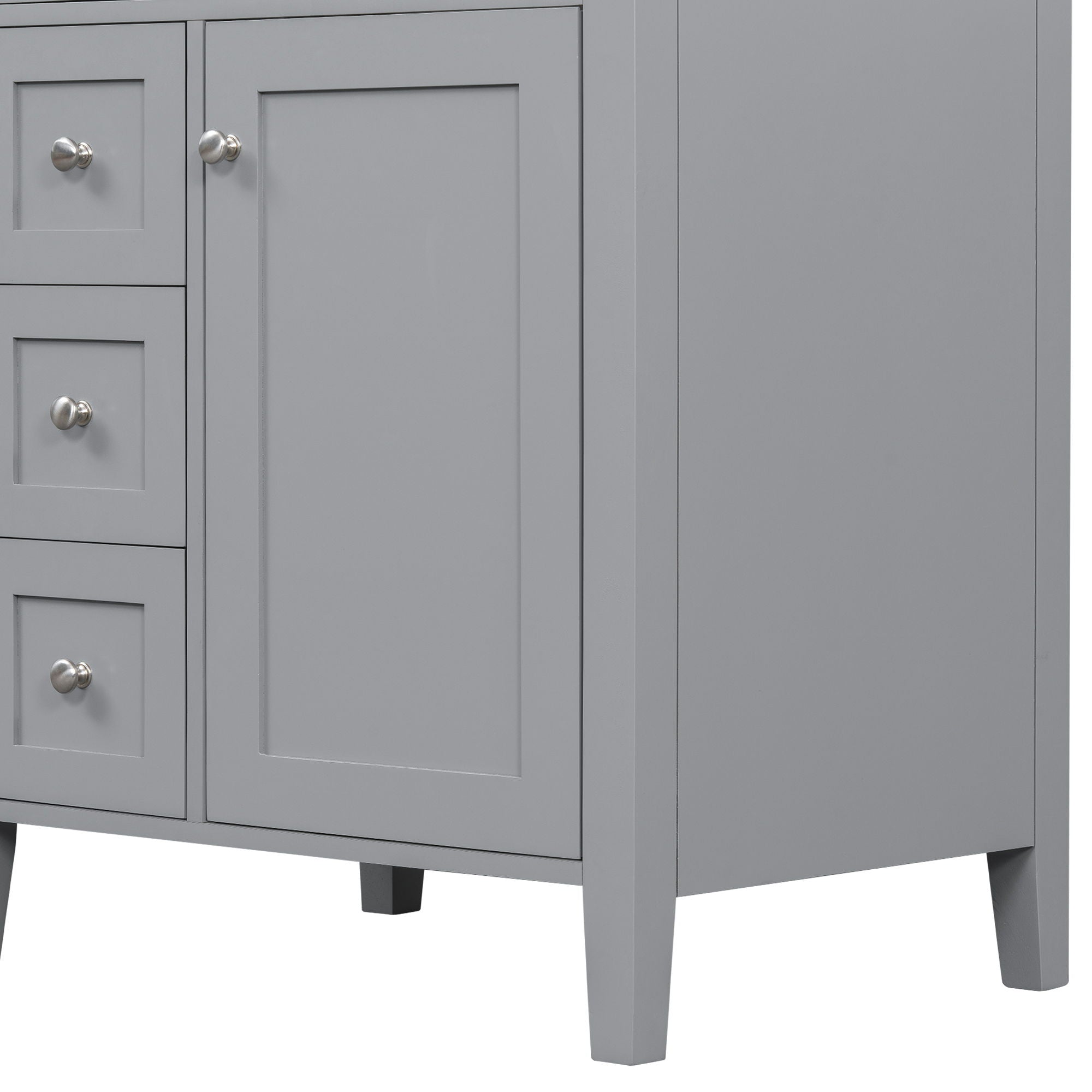 Bathroom Vanity With Sink, 3 Drawers & Cabinet With Adjustable Shelves