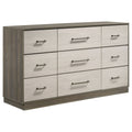 Edmondson - 9 Drawer Dresser With Hidden Jewelry Tray - Natural / Gray