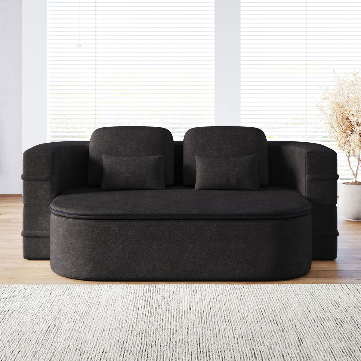 2 In 1 Foldable Sofa Bed With Multi Functional Blanket, Floor Lounge Sofa