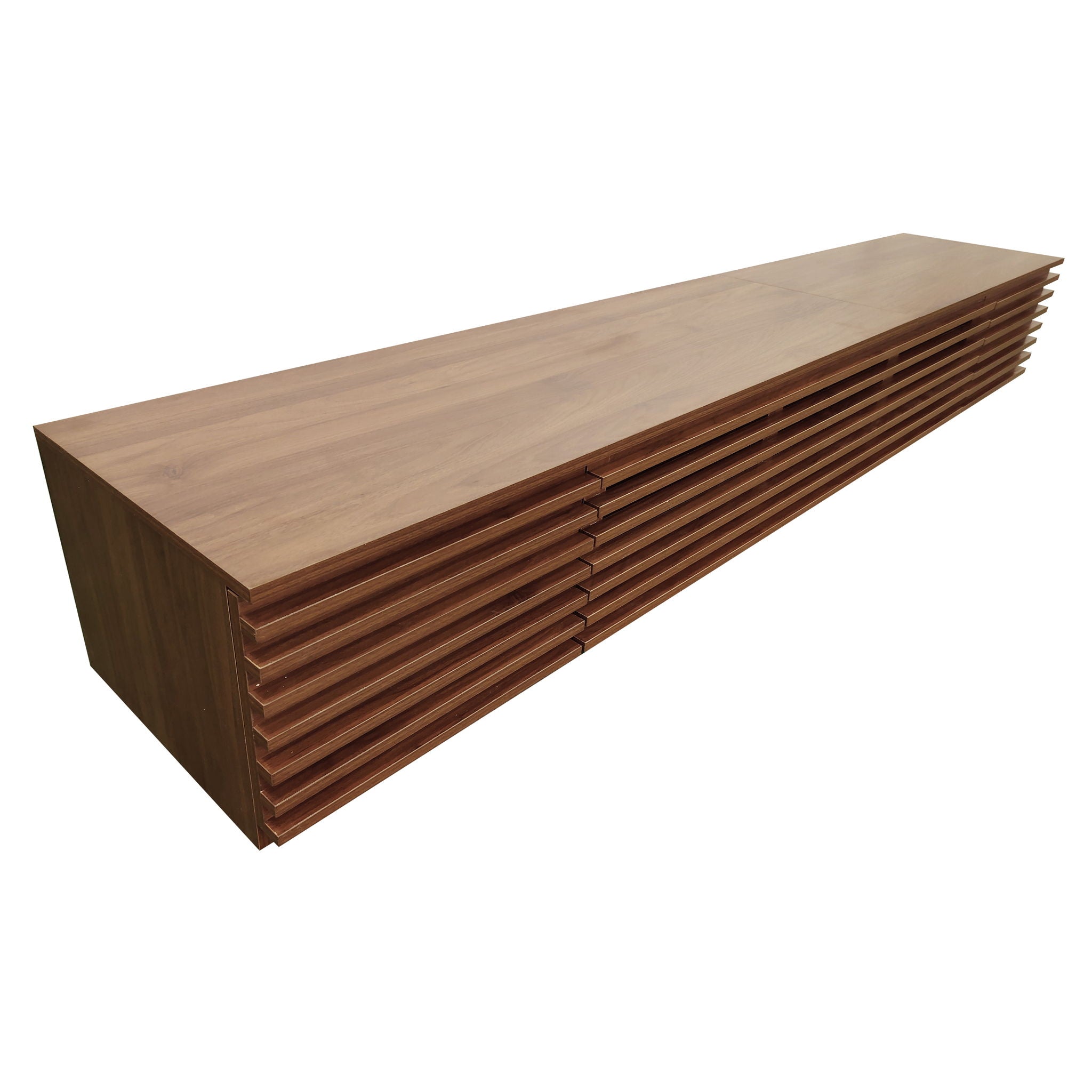 TV Stand, Entertainment Center With Cable Management And Soft Closing Hinges - Walnut