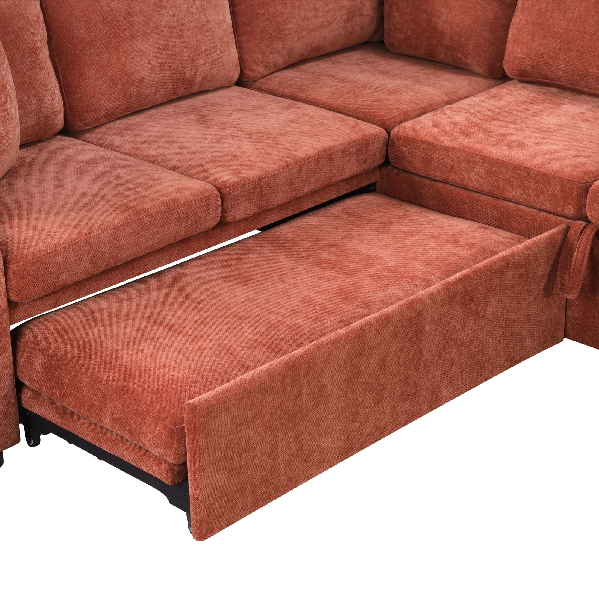 Modern L Shaped Sectional Sofa Bed With Hidden Storage Upholstery