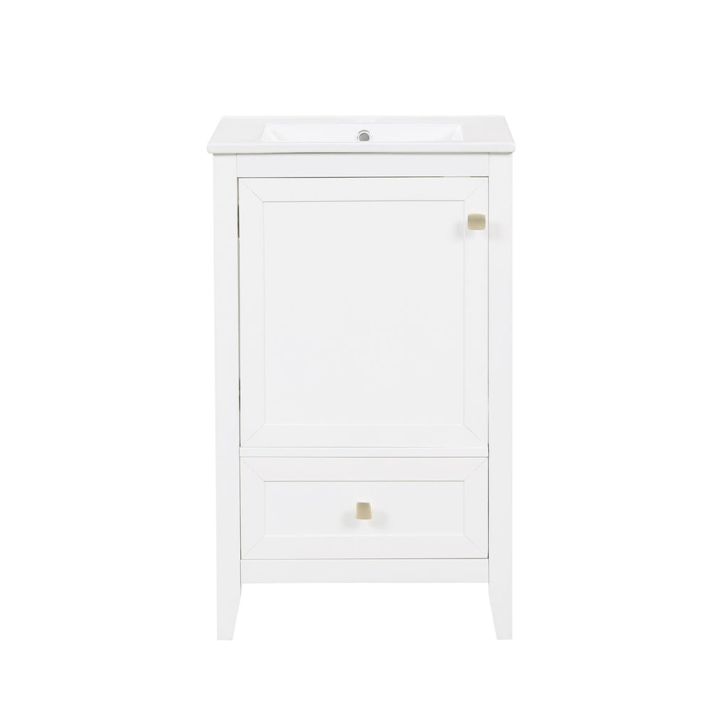 Bathroom Vanity With Sink, Soft Closing Cabinet Door, Storage Rack And Drawer