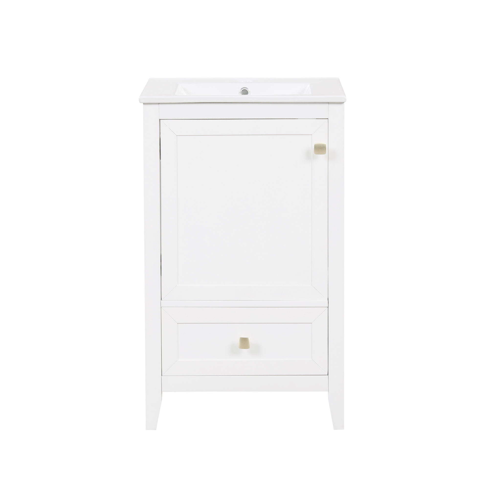 Bathroom Vanity With Sink, Soft Closing Cabinet Door, Storage Rack And Drawer