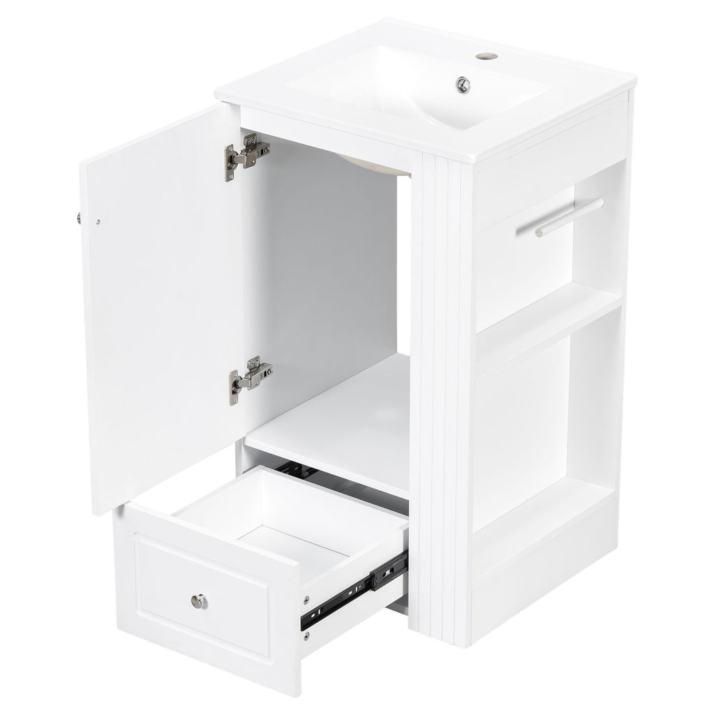 Modern Freestanding Bathroom Vanity With Sink, Soft-Close Drawer, Towel Bar