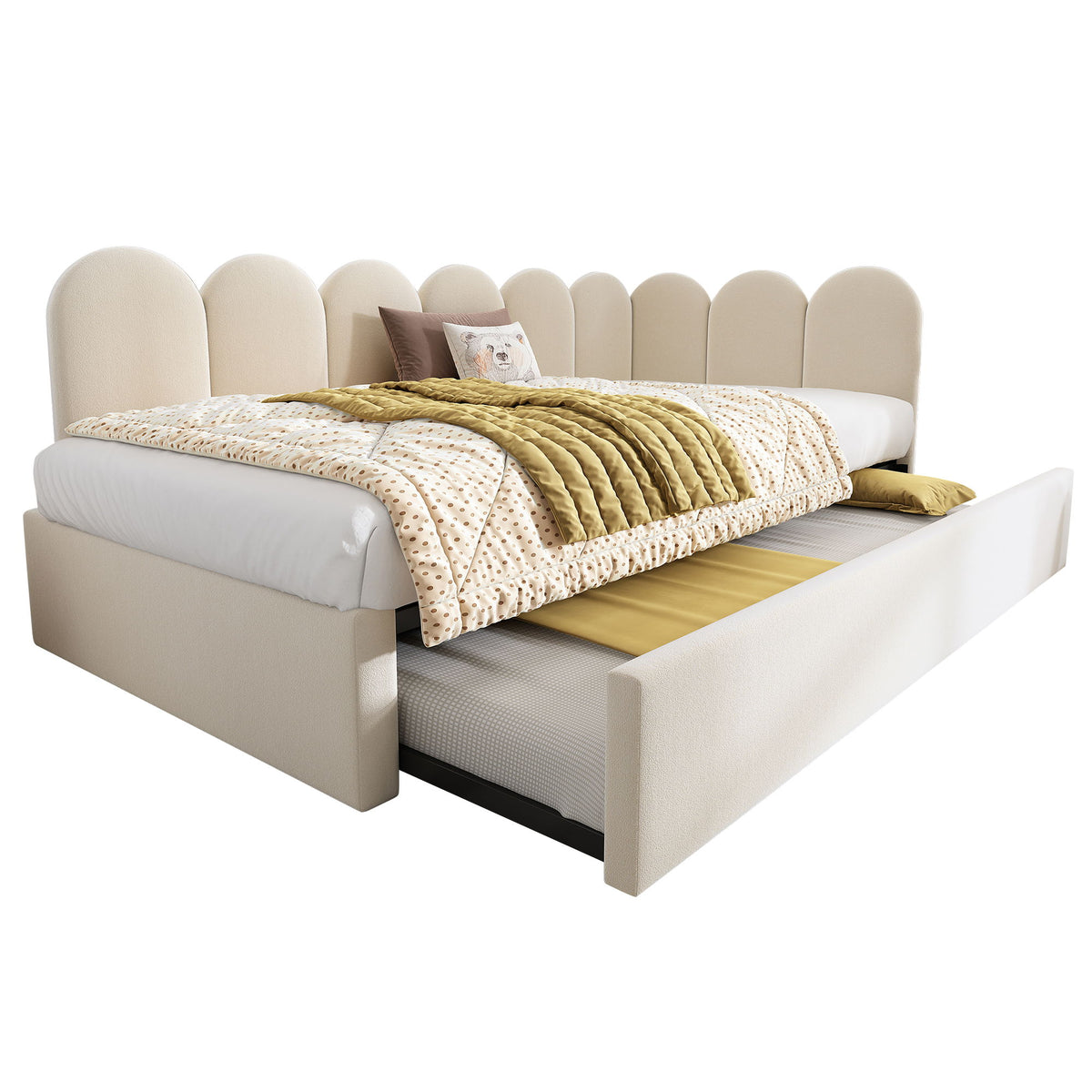 Upholstered Daybed With Pull-Out Bed