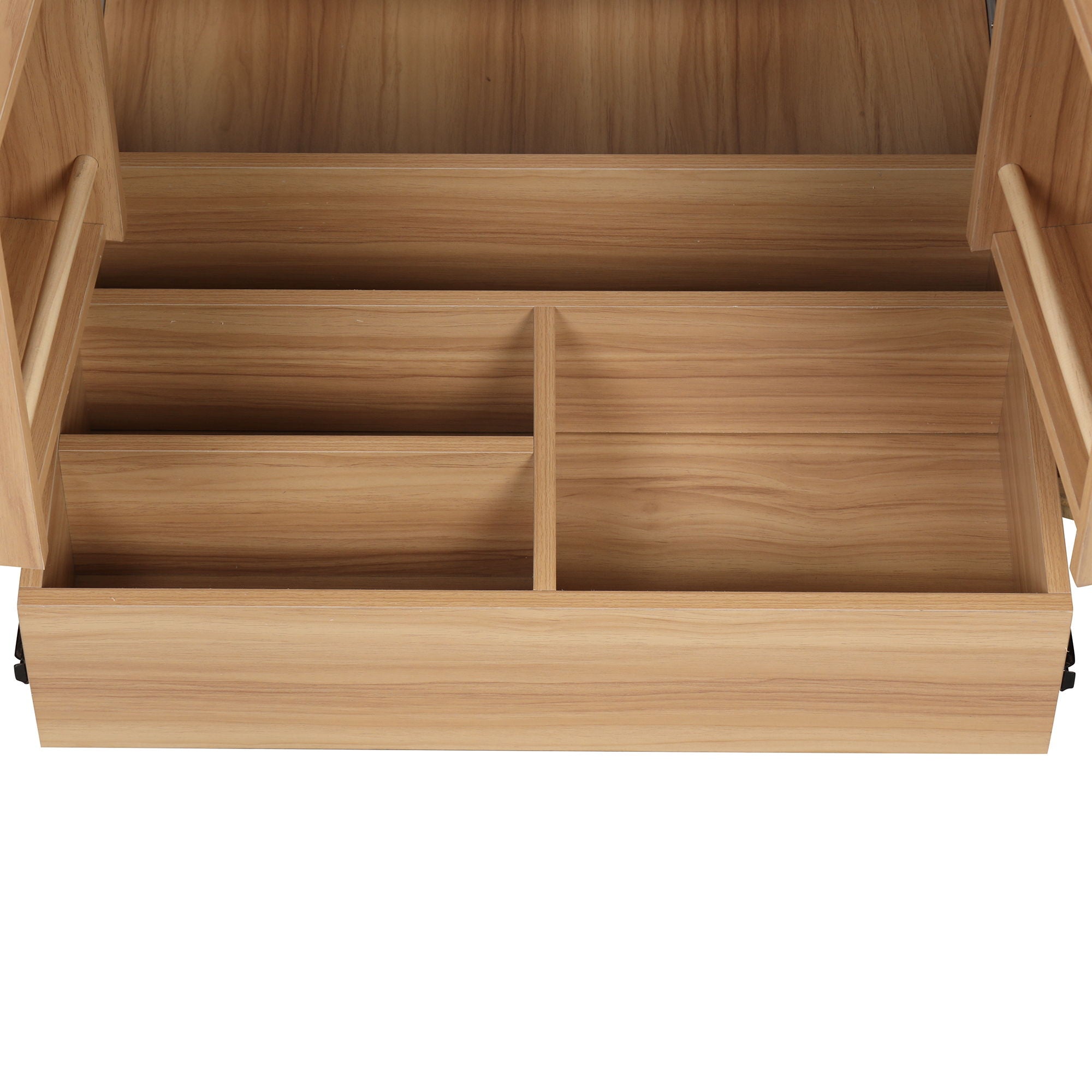 30" Bathroom Vanity With Sink, Cabinet With Doors And Drawer, Rectangular Shape - Natural