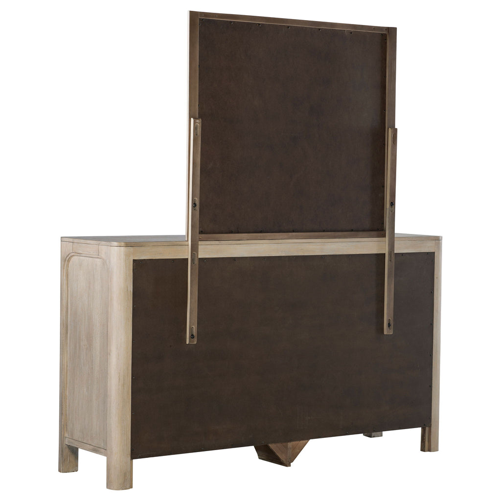 Flores - 9 Drawer Dresser With Mirror - Mango Color
