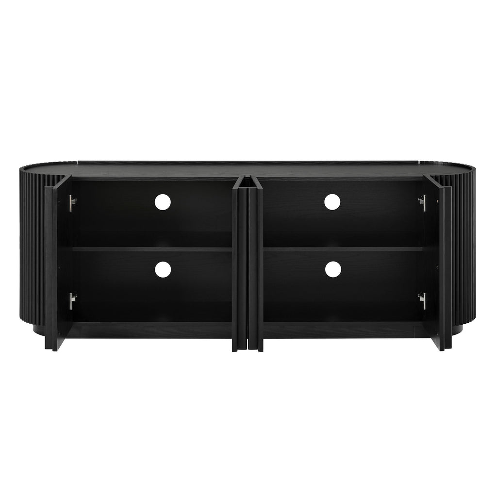 TV Stand With Fluted Tambour Style Door