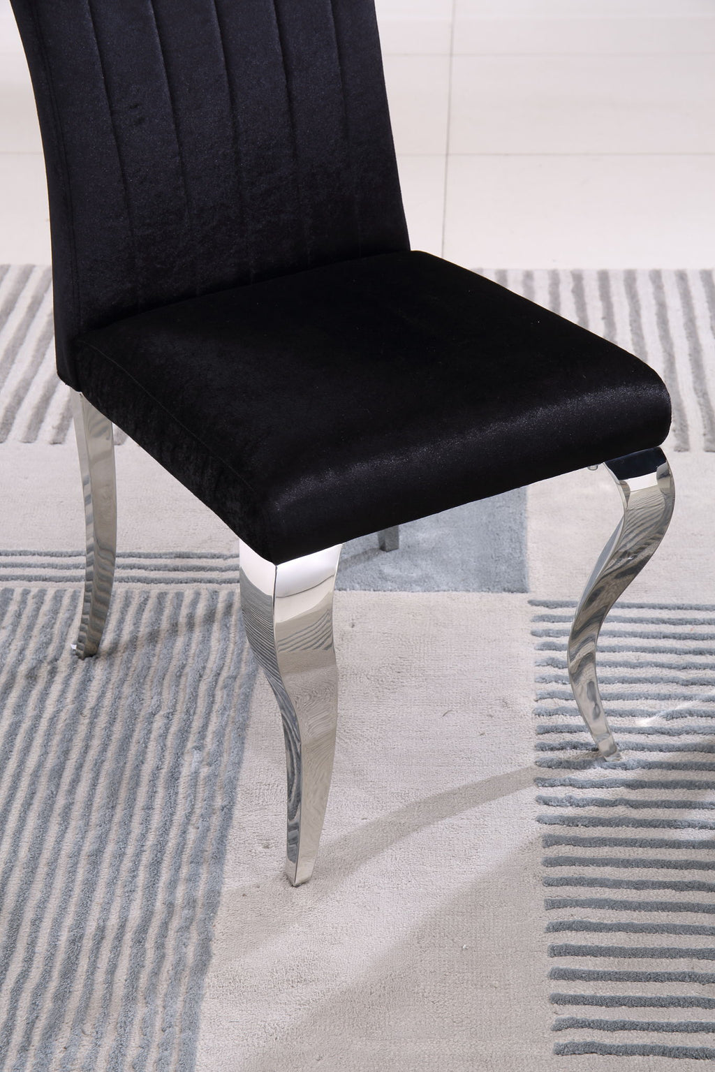 Upholstered Accent Armless Chairs With Stripe Backrest (Set of 2)