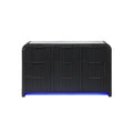 Beverly - Dresser With LED Light, Edge Pulls - White / Black