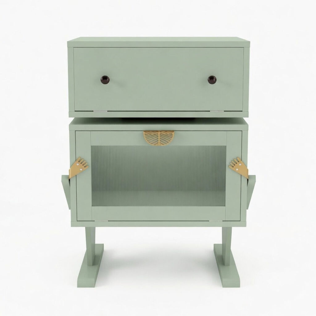 Robot LED Nightstand With 360° Rotating Drawer