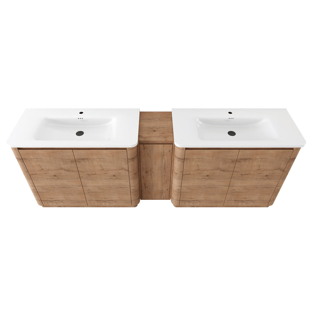 Soft Close Door Freestanding Bathroom Vanity With Sink, 1 Small Storage Cabinet
