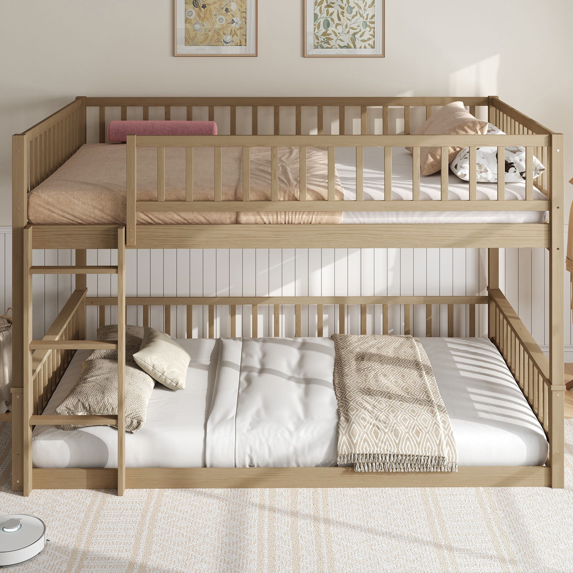 Bunk Bed With Ladder And Guardrails