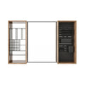 43.5" Mirror Cabinet With Storage, Wall Mounted Medicine Cabinet Frame With Shelves - Imitative Oak
