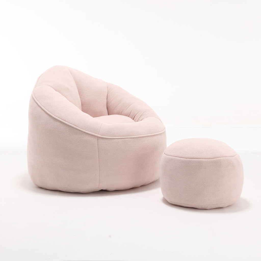 Bedding Bean Bag Sofa Chair High Pressure Foam With Footrest