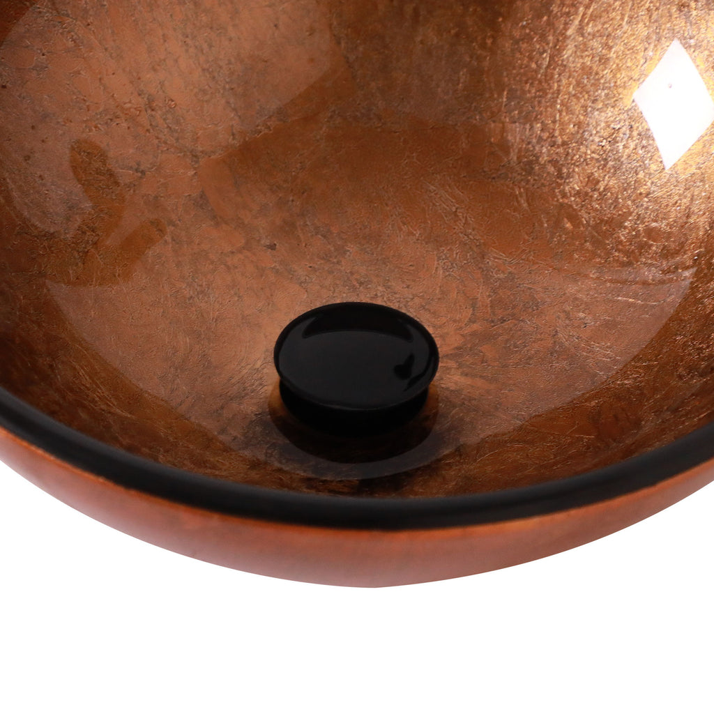 Artistic Tempered Glass Vessel Sink With Pop Up Drain