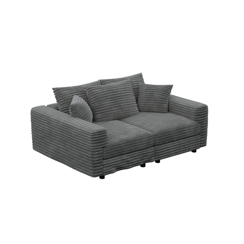 4 Seat Sofa, Modern Comfy Upholstered Sofa Cloud Couch, Deep Seat Couches With Soft Pillows