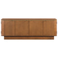 TV Stand, Fluted Media Console With Adjustable Shelves And Cable Holes