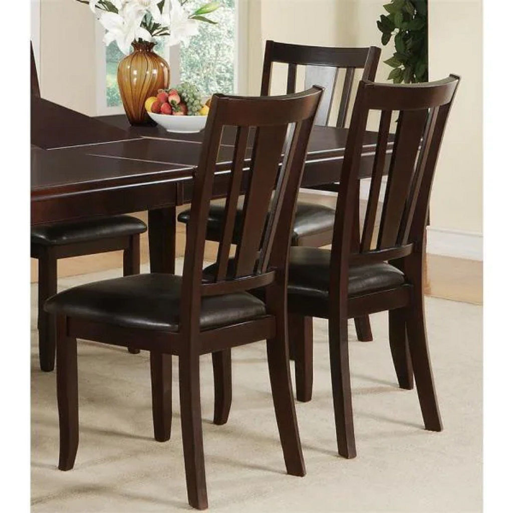7 Piece Set, Dining Table With Butterfly Leaf And 6 Side Chairs - Espresso