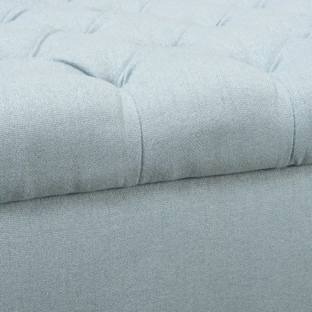 Hayes - Contemporary Armed Storage Bench With Rolled Arms And Button Tufting