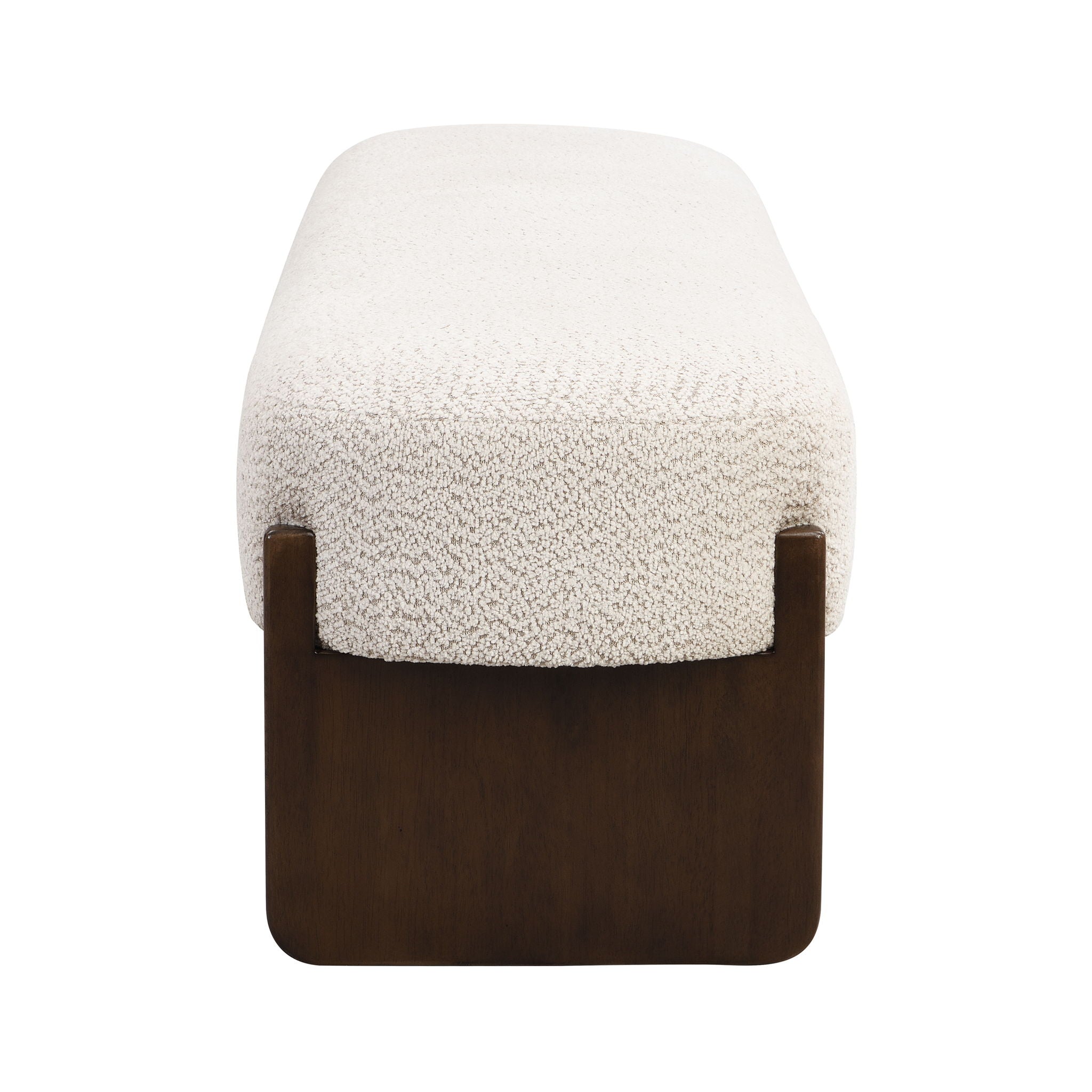 Ottoman With Upholstery, Rectangular Design - Beige / Brown