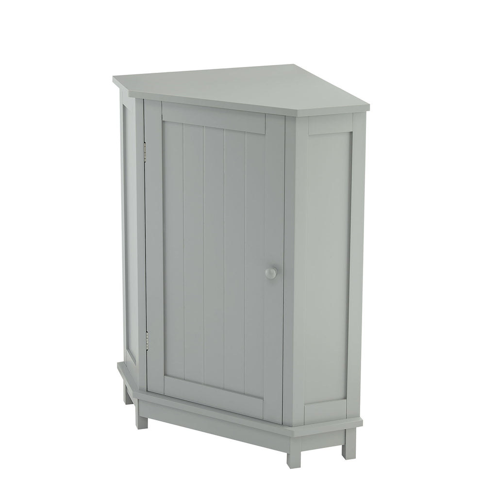 Triangle Corner Bathroom Cabinet With Adjustable Shelf, Storage Unit - Gray